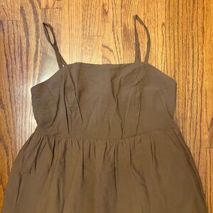 NINE WEST Brown Tiered Maxi Dress with Adjustable Straps, Size L